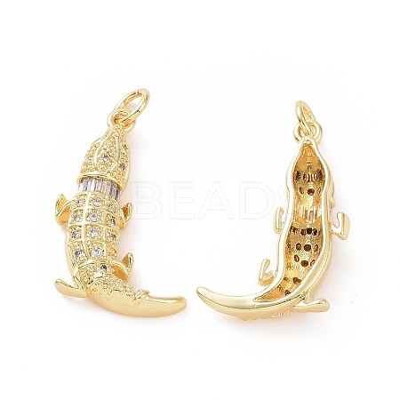 Brass Micro Pave Cubic Zirconia Pendants ZIRC-P106-18G-1