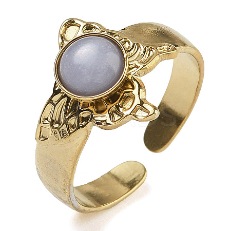 Synthetic Blue Lace Agate Finger Rings RJEW-U027-05G-05-1