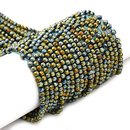 Electroplate Glass Beads Strands GLAA-H021-01B-FP05-1