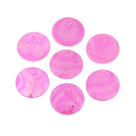 AB Color Plated Capiz Shell Pendants X-SSHEL-T008-01D-1