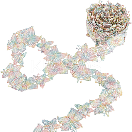 5 Yards Flower Polyester Lace Ribbon OCOR-GF0004-95E-1