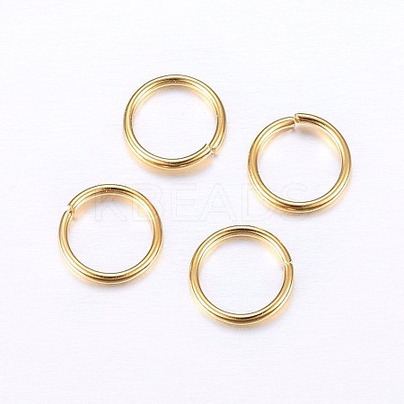 304 Stainless Steel Open Jump Rings X-STAS-O098-01G-05-1