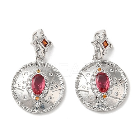 Brass Micro Pave Cubic Zirconia Pendants KK-E057-08P-1