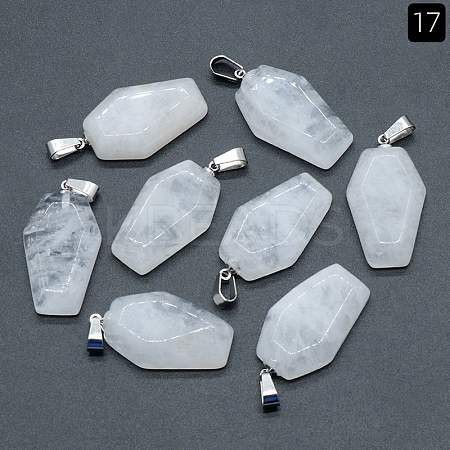 Natural Quartz Crystal Pendants PW-WG38001-17-1