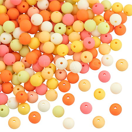 Rubberized Style Imitated Silicone Acrylic Beads MACR-PA0001-06C-03-1