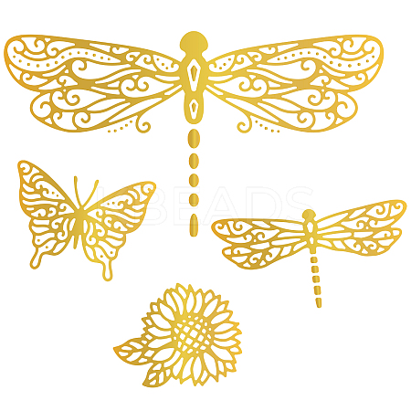 Dragonfly Pattern Carbon Steel Hot Foil Plate Metal Dies DIY-WH0226-046-1