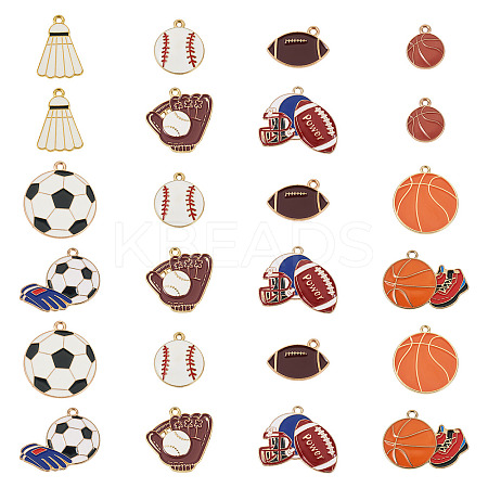 30Pcs 10 Styles Alloy Enamel Pendants ENAM-TA0003-48-1