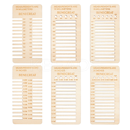 1 Set Wooden Ruler Per Inch/Millimeter DIY-BC0006-81-1
