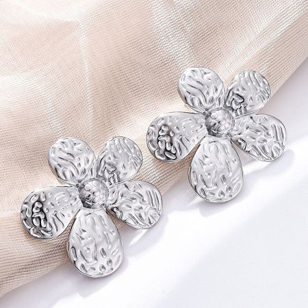 304 Stainless Steel Stud Earrings for Women LS-EJEW-K306-13P-1