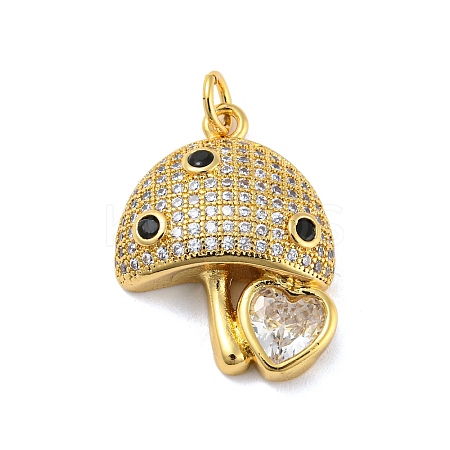 Brass with Cubic Zirconia Pendants KK-Z032-01B-G-1