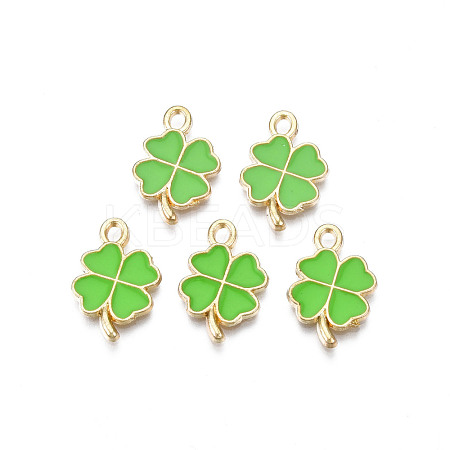 Rack Plating Alloy Enamel Pendants ENAM-N055-088-02LG-1