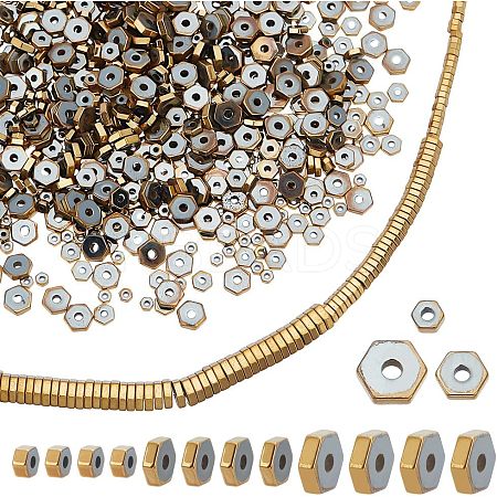 3 Strands 3 Styles Electroplate Non-magnetic Synthetic Hematite Beads Strands G-AR0006-03-1
