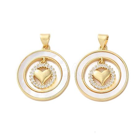 Brass Micro Pave Cubic Zirconia Pendants KK-U070-02D-G-1
