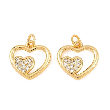 Brass Micro Pave Cubic Zirconia Pendants KK-F927-12C-G-1