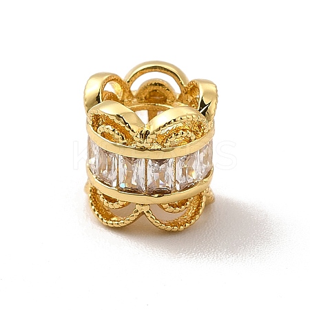 Rack Plating Brass Cubic Zirconia European Beads KK-G458-16G-1