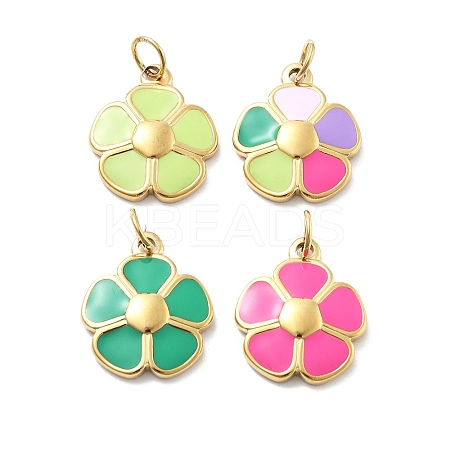304 Stainless Steel Enamel Pendants STAS-L283-39G-1