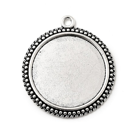 Flat Round Tibetan Style Pendant Cabochon Settings LS-TIBE-C067kg-01AS-NR-1