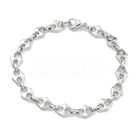304 Stainless Steel Link Chain Bracelets BJEW-H618-08P-1