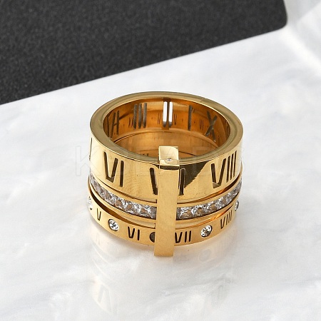 304 Stainless Steel Cubic Zirconia Finger Rings for Women Men RJEW-F189-06G-1