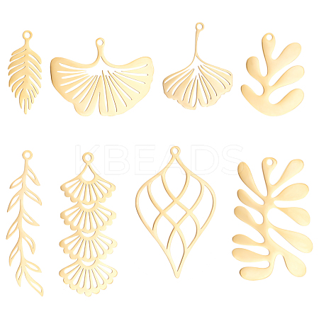 8Pcs 8 Style Ion Plating(IP) 201 Stainless Steel Pendants STAS-DC0002-81-1