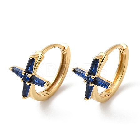 Cross Cubic Zirconia Cuff Earrings EJEW-G348-16G-04-1