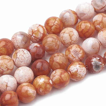 Dyed Natural Crackle Agate Beads Strands G-T100-03F-1