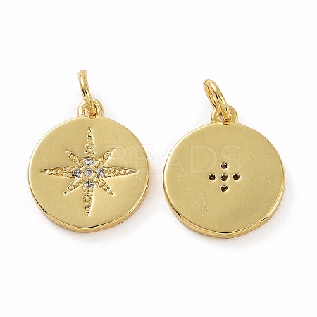 Brass Micro Pave Cubic Zirconia Pendants KK-E068-VF046-1