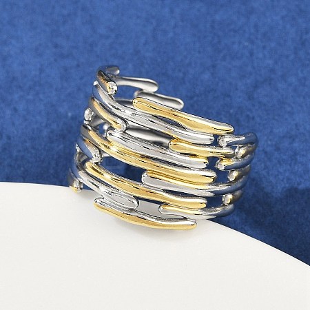 304 Stainless Steel Cuff Rings RJEW-H254-04GP-1
