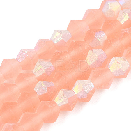 Imitate Austrian Crystal Bicone Frosted Glass Beads Strands LS-EGLA-A039-T4mm-MB15-1