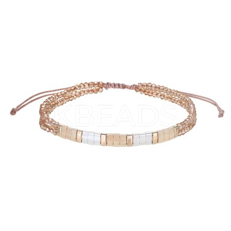 Glass Seed Bead Braided Bead Bracelets AQ4217-2-1