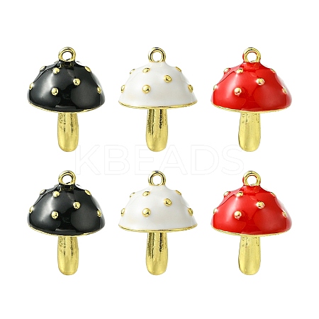 6Pcs 3 Colors Brass Enamel Pendants KK-CJ0003-61-1