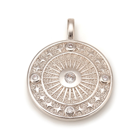 Brass Micro Pave Cubic Zirconia Pendants KK-D160-57P-1