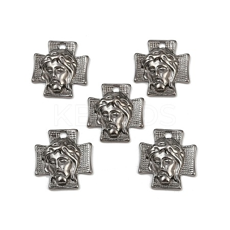 Tibetan Style Alloy Cross with Jesus Alloy Pendants for Easter Jewelry K0P62051-1