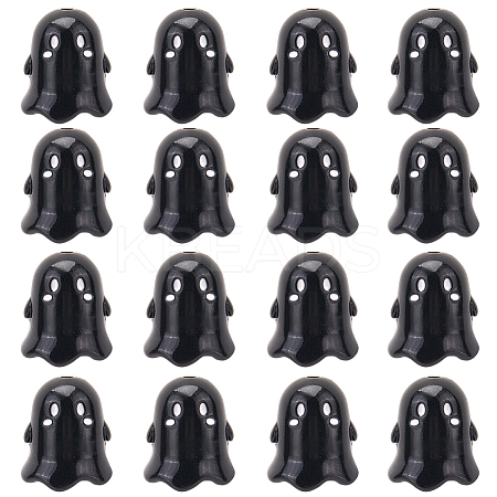 30Pcs Opaque Acrylic Beads MACR-SC0001-60B-1