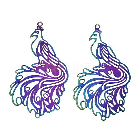 Ion Plating(IP) 201 Stainless Steel Filigree Big Pendants STAS-S118-015-1