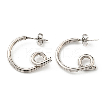 Non-Tarnish 304 Stainless Steel Twist Knot Stud Earrings for Women EJEW-F319-09P-1
