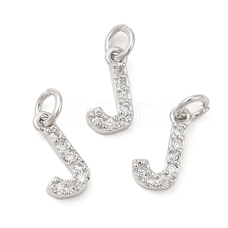 Brass Micro Pave Grade AAA Cubic Zirconia Charms ZIRC-P067-11P-J-NR-1