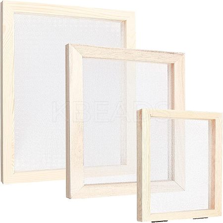 3Pcs 3 Style Wooden Paper Making DIY-FH0004-03-1