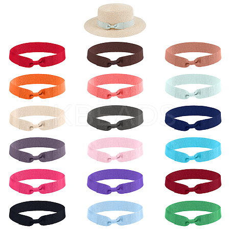 18Pcs 18 Colors Women's Faux Suede Bowknot Stretchable Hat Band AJEW-OC0014-22-1