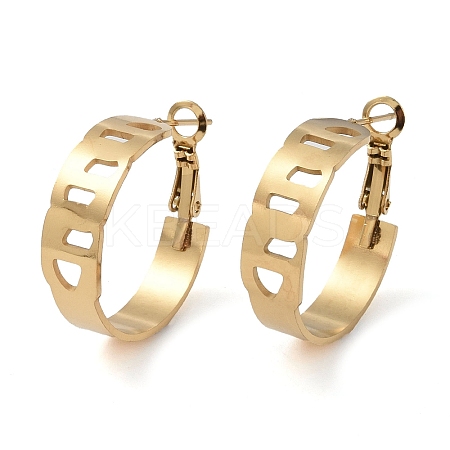 304 Stainless Steel Hoop Earrings EJEW-K278-06A-G-1