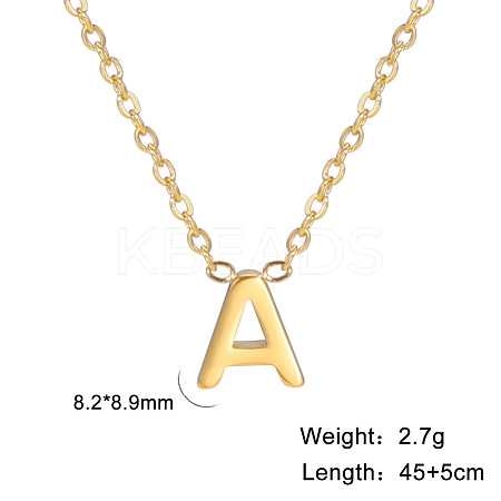 201 Stainless Steel Initial Pendant Necklaces FS-WG78A3B-01-1