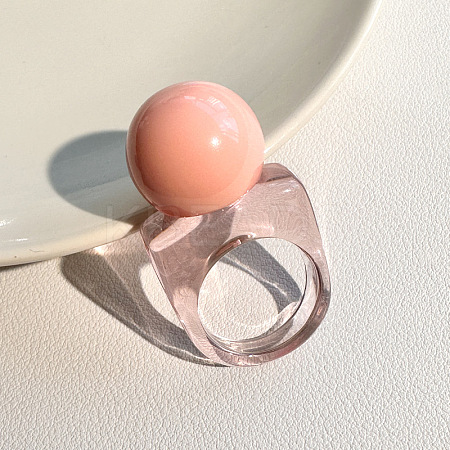 Resin Round Bead Finger Rings FS-WG38F74-06-1