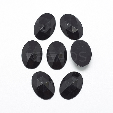 Acrylic Rhinestone Flat Back Cabochons X-GACR-Q011-13x18-01-1