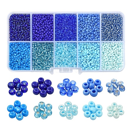 8500Pcs 10 Style Glass Seed Beads SEED-YW0001-80B-1