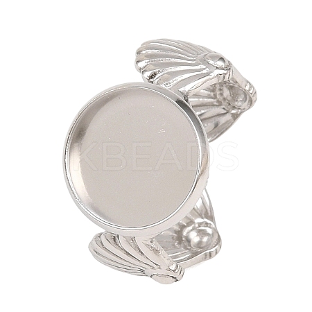 Shell Shape 304 Stainless Steel Cuff Ring Components SA-CBA098D-03P-C-1