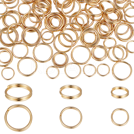 150Pcs 3 Styles 304 Stainless Steel Split Rings STAS-BBC0002-88-1