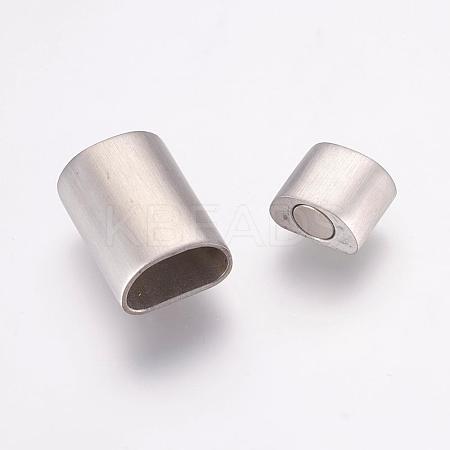 Tarnish Resistant 304 Stainless Steel Magnetic Clasps with Glue-in Ends STAS-K145-17P-1
