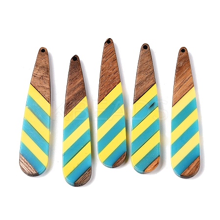 Epoxy Resin & Walnut Wood Pendants RESI-N039-121G-1