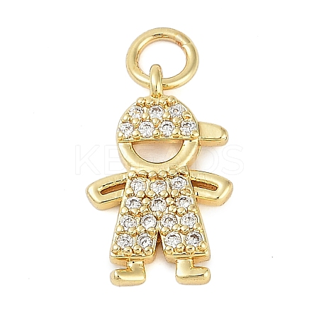 Rack Plating Brass Micro Pave Cubic Zirconia Pendants KK-H509-36G-1