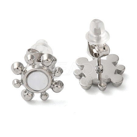 Non-Tarnish 304 Stainless Steel Embossing Stud Earrings LS-EJEW-U001-06P-05-1